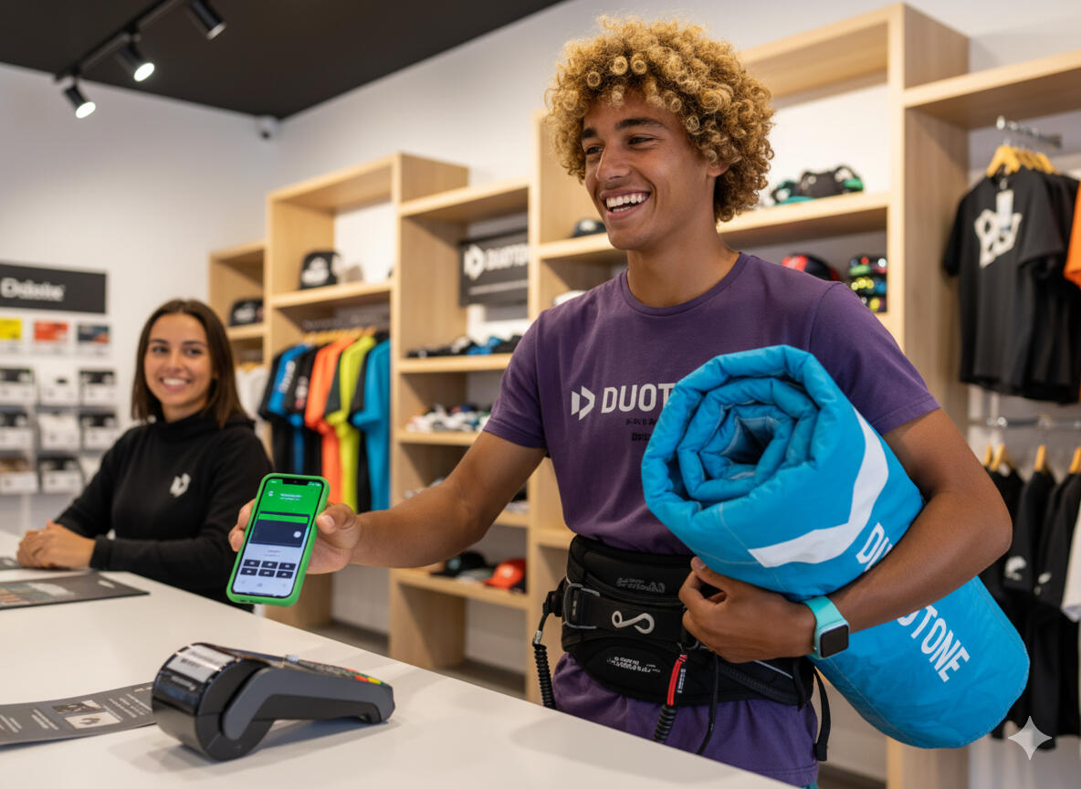 COOMPI app home screen showing global search to rent kitesurf, wingfoil and surf gear worldwide. Connect riders, shops and schools.